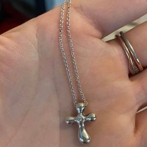Tiffany and co Elsa Peretti Diamond cross necklace